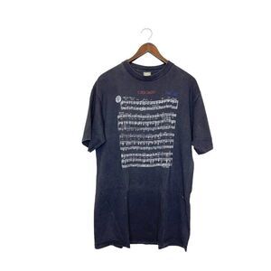 Vintage Chicago Fred Fisher T-Shirt XL Single Stitch Faded Black Sheet Music